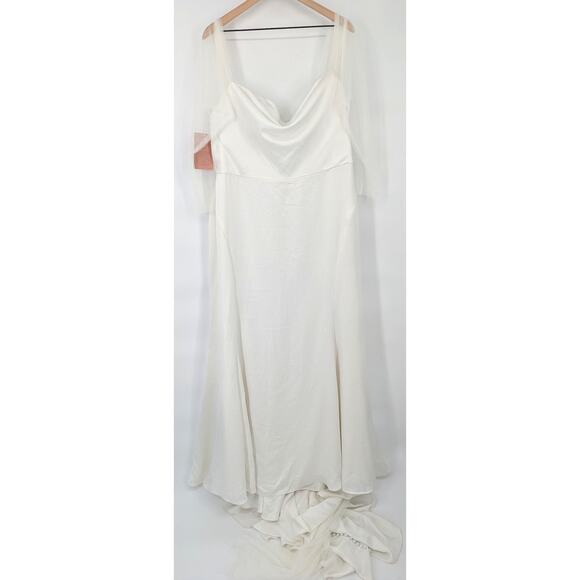 Jenny Yoo Olivia Wedding Dress Size 20 Ivory Off Shoulder Bridal Gown NWT - Picture 5 of 8